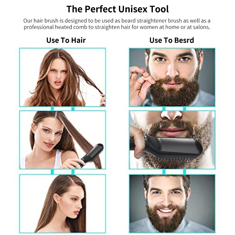 The Ultimate Multifunctional Hair and Beard Comb Brush for Quick Hair Styling and Beard Straightening